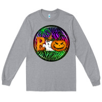 Heather Grey halloween round earrings 3 Long Sleeve Tee - BundleAndBundleShop
