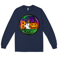 Navy halloween round earrings 3 Long Sleeve Tee - BundleAndBundleShop