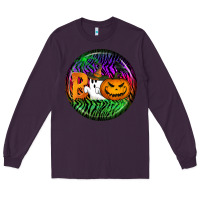 Plum halloween round earrings 3 Long Sleeve Tee - BundleAndBundleShop