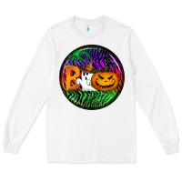 White halloween round earrings 3 Long Sleeve Tee - BundleAndBundleShop