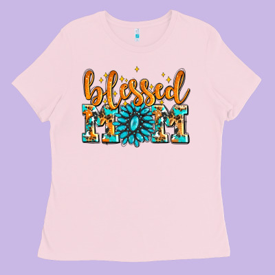 Blessed Mom With Gemstone Ladies Tee Designed By Adodesignshop