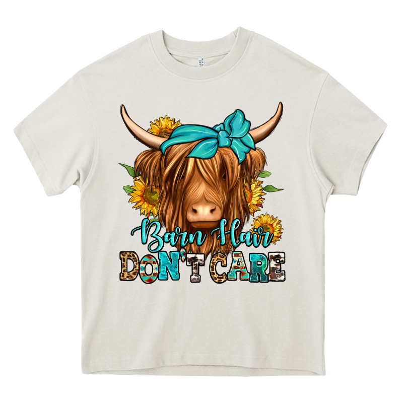 Barn Hair Don't Care Long Haired Cow Heavy Core Tee by Jasminsmagicworld | Teevron