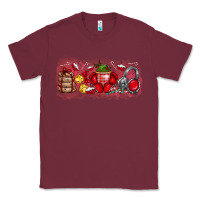 Burgundy Merry Christmas Classic Tee - CowhideDigitalArt