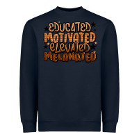 Navy educated motivated elevated melanated Heavyweight Sweatshirt - LillyAllenDesigns