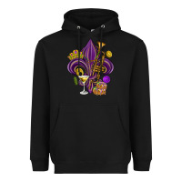 Black Fleur de lis Mardi Gras Heavyweight Hoodie - HowdyJamesFarm