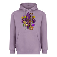 Lavender Fleur de lis Mardi Gras Heavyweight Hoodie - HowdyJamesFarm