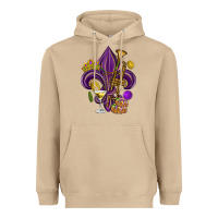 Mushroom Fleur de lis Mardi Gras Heavyweight Hoodie - HowdyJamesFarm
