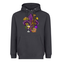 Smoke Fleur de lis Mardi Gras Heavyweight Hoodie - HowdyJamesFarm