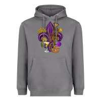 Storm Fleur de lis Mardi Gras Heavyweight Hoodie - HowdyJamesFarm