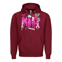 Burgundy breast cancer np nurse practitioner Zipper Hoodie - texasbilliewilder