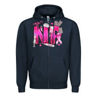 Navy breast cancer np nurse practitioner Zipper Hoodie - texasbilliewilder