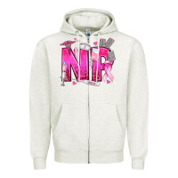 Oatmeal Heather breast cancer np nurse practitioner Zipper Hoodie - texasbilliewilder