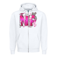White breast cancer np nurse practitioner Zipper Hoodie - texasbilliewilder