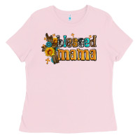Bubblegum Pink blessed mama Ladies Tee - AdoDesignShop