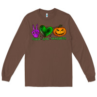Chestnut peace love halloween Long Sleeve Tee - BundleAndBundleShop