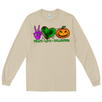 Mushroom peace love halloween Long Sleeve Tee - BundleAndBundleShop