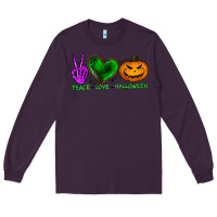 Plum peace love halloween Long Sleeve Tee - BundleAndBundleShop