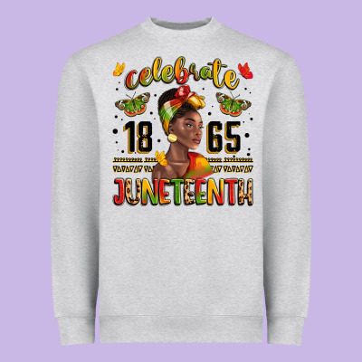 Celebrate 1865 Juneteenth With Black Woman Heavyweight Sweatshirt Designed By Lillyallendesigns