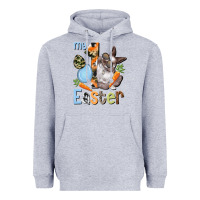 Heather Grey My first Easter Boy Easter Day Heavyweight Hoodie - HowdyJamesFarm