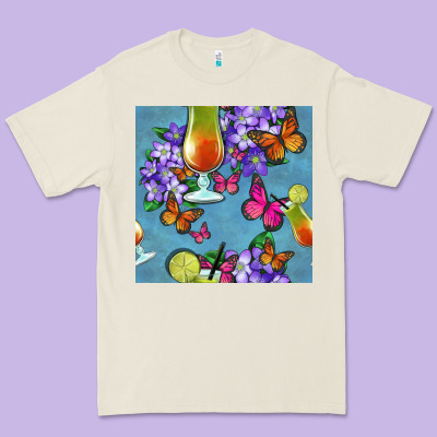 Butterfly Cocktail Premium Tee Designed By Bundleandbundleshop