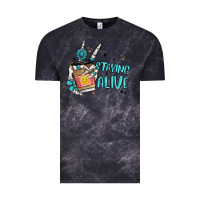Cloud Black staying alive Vintage Tee - MaliasSmallBusiness