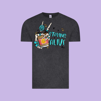 Staying Alive Vintage Tee Designed By Maliassmallbusiness