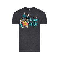 Vintage Black staying alive Vintage Tee - MaliasSmallBusiness