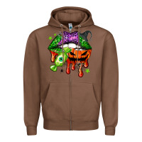 Chestnut Halloween lips Zipper Hoodie - NancyCooperArtShop