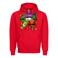 Red Halloween lips Zipper Hoodie - NancyCooperArtShop
