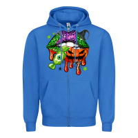 True Royal Halloween lips Zipper Hoodie - NancyCooperArtShop