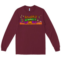 Burgundy spooky  libbey glass Long Sleeve Tee - BundleAndBundleShop