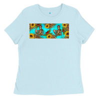 Baby Blue skeleton coffee and coffee plants 11 oz Ladies Tee - Artiststas