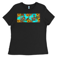 Black skeleton coffee and coffee plants 11 oz Ladies Tee - Artiststas