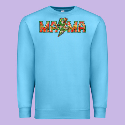 Mama Christmas Lightning Bolt Mother's Day Premium Sweatshirt Designed By Howdyjamesfarm