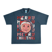 Midnight Navy merry christmas smiling face Urban Heavy Tee - MaliasSmallBusiness