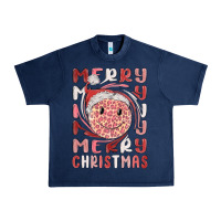 Navy merry christmas smiling face Urban Heavy Tee - MaliasSmallBusiness