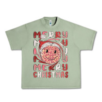 Oil Green merry christmas smiling face Urban Heavy Tee - MaliasSmallBusiness