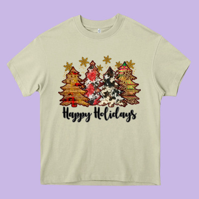 Happy Holidays Heavy Core Tee Designed By Jahusdesignshop