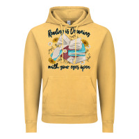 Vintage Mustard reading is dreaming with your eyes open Vintage Hoodie - MaliasSmallBusiness