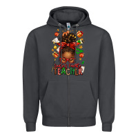 Smoke santa's favorite teacher afro messy bun Zipper Hoodie - texasbilliewilder