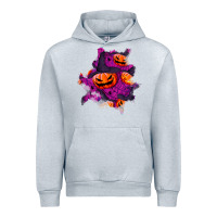 Heather Grey halloween pumpkin patch  3 Urban Hoodie - BundleAndBundleShop
