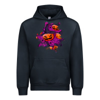 Navy halloween pumpkin patch  3 Urban Hoodie - BundleAndBundleShop