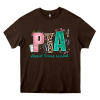 Chocolate Brown pta physical therapy assistant Heavy Core Tee - AdoDesignShop
