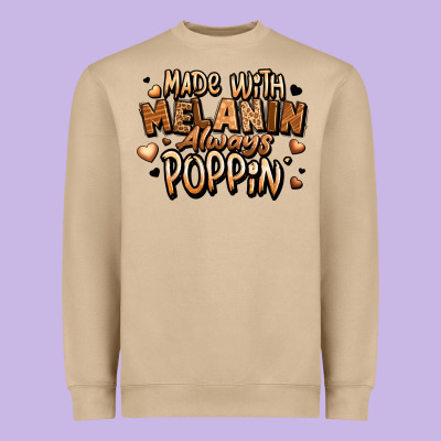 Made With Melanin Always Poppin' Heavyweight Sweatshirt Designed By Lillyallendesigns