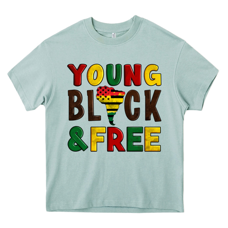 Young Black And Free Heavy Core Tee by Artiststas | Teevron