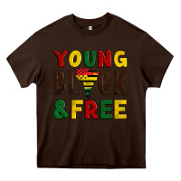 Chocolate Brown young black and free Heavy Core Tee - Artiststas