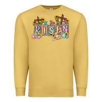 Antique Gold He is risen Easter  Easter Day Premium Sweatshirt - CowGirlArtShop