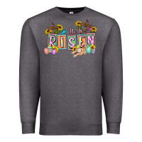 Charcoal Heather He is risen Easter  Easter Day Premium Sweatshirt - CowGirlArtShop