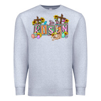 Heather Grey He is risen Easter  Easter Day Premium Sweatshirt - CowGirlArtShop