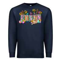 Navy He is risen Easter  Easter Day Premium Sweatshirt - CowGirlArtShop